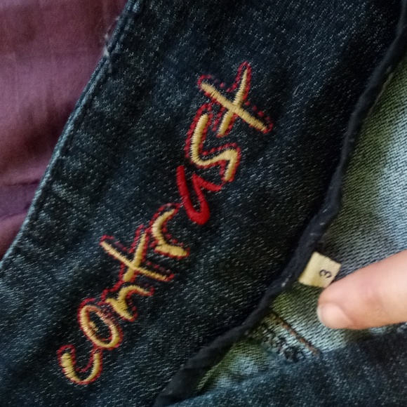 Contrast brand dark denim stretch waist jeans - Picture 2 of 3